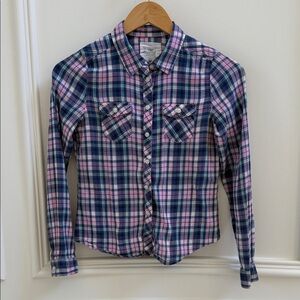 H&M Kids Plaid Button Down Shirt - Pink and Blue